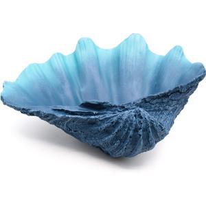 Blue Clam Shell Seashell Bowl Conch Shell Decor Clam Decor Coastal Beach Home Decor Gift for Bedroom Living Room (10.15")