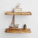 WELLAND 16 Cedar Natural Edge Floating Shelf Set of 2