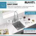 Ruvati 12-inch Undermount Bar Prep Kitchen Sink - 16 Gauge Stainless Steel kitchen Sink Single Bowl with Brushed Finish hides scratches, Easy-to-Clean Undermount Sinks - RVM5912