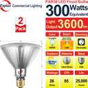 Explux 300 Watt Equivalent PAR38 LED Flood Light Bulbs, Ultra Bright 3600 Lumens, Dimmable, Full-Glass Outdoor Waterproof & Anti-Ageing, 5000K Daylight Spotlight, 2-Pack