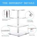 YestBuy 4 Tier Acrylic Cupcake Stand Afternoon Tea Cake Stand Large Cupcake Stand Cupcake Tower Cupcake Holder for Pastry + LED Light String Ideal for Weddings Birthday Bar Party Dcor (Blue Light)