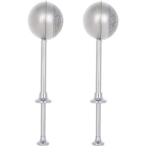 HULISEN Set of 2 Flour Duster for Baking, Powdered Sugar Shaker Duster, 18/8 Stainless Steel Pick Up and Dust Flour Sifter with Spring-operated Handle for Easy One-handed Operation (Silver)