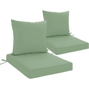 24x24 Inch Outdoor Cushions for Patio Furniture Set of 2, Waterproof Outdoor Chair Cushions w/Fade-Resistant, Removable & Machine-Washable Covers, Deep Seat Sofa/Couch Pads Replacement, Sage Green (24 x 24 | 2P)