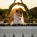 Eucalyptus Garland with White Flowers 4Pack: 5.9Ft Artificial Faux Greenery Vines for Valentine's Day Table Runner Wedding Bedroom Mantle Centerpieces Backdrop Decorations