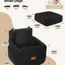 Dog Car Seat for Small & Medium Dogs Under 35lbs, Detachable & Washable Pet Car Seat, Interior Height 6 Inches Dog Booster Seat with Storage Pockets and 2 Dogs Safety Belts (Black)