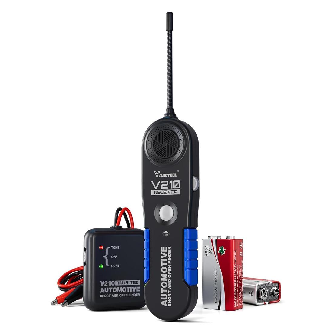 VDIAGTOOL V210 Automotive Electrical Open & Short Finder Circuit Tester Wire Breaker Finder Wire Tracer Fault Probe DC 6-42V