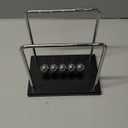 5 Large Beads Newton's Cradle Balance Balls Desk Toys Office Decorations with Black Wooden Base Desk Balance Balls Fun Science Physics Toys for Office/Bedroom/Living Room