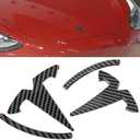 Tinlucys Front/Rear Trunk Emblem Cover Designed for Model 3 2017-2024,Badge Logo Protection Caps for Model 3 Glossy Carbon Fiber