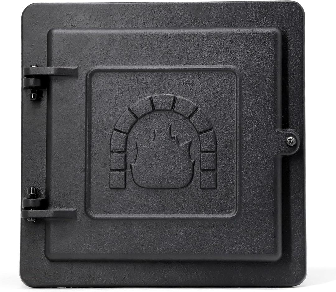 Chimney Cleanout Door, 8" X 8" Fireplace Cast Iron Clean Out Door with Closing Clasp for Indoor Outdoor Wall Chimney