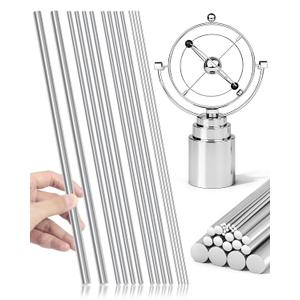 FIVEIZERO 14Pcs 4Sizes 304 Stainless Steel Round Rod, Solid Metal Rods for Industrial Metal Working, Smooth Steel Rod Shaft for DIY Craft Hobby Model Making, 1mm, 3mm, 1/8", 1/4"