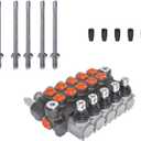 ALL-CARB 5 Spool 11GPM Hydraulic Directional Control Valve Hydraulic Valve Double Acting Valve 3625PSI SAE Ports for Small Tractors Tractors Loaders Log Splitters