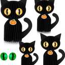 4 Pcs Black Cat Halloween Decor Honeycomb Centerpieces Decorations 3D Paper Black Cat Table Decor Scary Halloween Party Decorations for Farmhouse Home Kitchen Desktop Ornaments