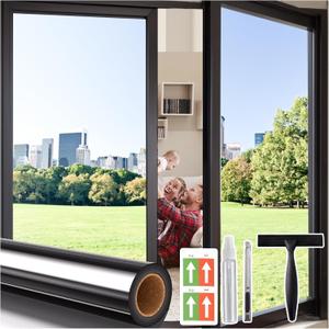 Coavas One Way Privacy Window Film with 3 Tools, Black 35.4"x 157.5"