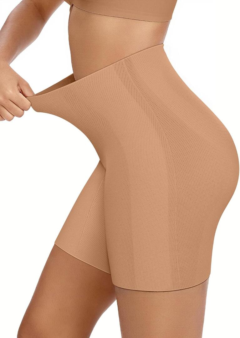 OEAK Tummy Control Shapewear for Women Seamless Girdle High Waisted Body Shaper Underwear Panty Smooth Under Dress Shapewear (Beige, L)