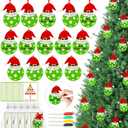 Yopyame 49PCS Personalized Wooden Pickleball Christmas Ornaments for Christmas Tree, Custom Pickleball and DIY Cards for Kids Xmas Decoration, Xmas Pickle Ball Ornament Gift for Pickle Ball Lovers