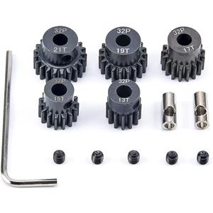 RC Pinion Gear 32P 5mm Hardened Metal Pinion Motor Gear Set 13T 15T 17T 19T 21T with 3.175mm Coupler for 1/8 RC Car