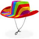 Adult Rainbow Party Cowboy Hat for Pride Parade Costume, Birthday Celebration