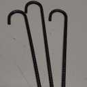 FEED GARDEN 12 Inch 21 Pack Rebar Stakes Heavy Duty J Hook, Galvanized Ground Stakes Tent Stakes Steel Ground Anchors, Chain Link Fence Stakes, Trampoline Stakes, Black