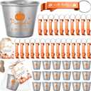 Vesici 50 Sets Baby Shower Favors 1.5 oz Stainless Steel Shot Glasses Cute Bottle Opener Keychains Thank You Tags Bags Thanksgiving/Fall/Gender Reveal Party Return Gift Guest (Orange)