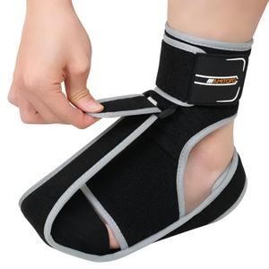 Plantar Fasciitis and Achilles Tendonitis Night Splint for Heel Pain Relief, Adjustable Support Brace for Sleeping, Women and Men (Black)