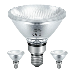 Halogen PAR38 Flood Light Bulbs 72W 120V, Dimmable Par38 Halogen Light E26 Base Bulbs Warm White 2800K 3420 Lumens for Indoor and Outdoor Floodlight, Reptile Heat Bulbs, 2-Pack