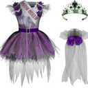 Spooktacular Creations Zombie Prom Queen Costume for Girls, Halloween Costumes for Kids, Zombie Princess Outfit for Girls