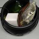 Halloween Decorations Indoor, Black Plastic witches cauldron, Cauldron Halloween Decor - DIY Floating Potion Set with Magic Floating Potion Bottles and Diffuser, Decoration for Spooky Vintage