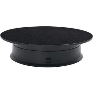 Motorized Rotating Display Stand 360 Degree Automatic Revolving Platform Electric Rotating Turntable Display Stand Rotating Display Turntable for Photography Products and Show/Black base + black suede