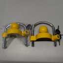 Lock, Heavy Duty Bright Yellow Steel Hitch Lock with 2 Keys, Fits 1-7/8", 2", 2-5/16" Tow Tongue Couplers, 2 Pack