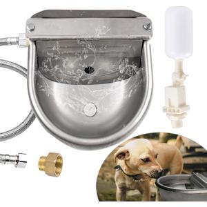 Automatic Dog Water Dispenser Large Size Dog Water Bowl Trough Stainless-Steel Outdoor Pet Waterer Feeder for Poultry, Goat, Small Livestock Automatic Dog Water Dispenser Large Size Dog Water Bowl Trough Stainless-Steel Outdoor Pet Waterer Feeder for Poultry, Goat, Small Livestock