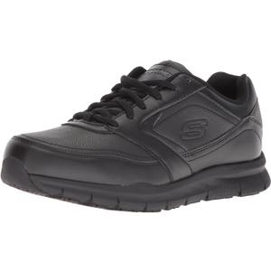 Skechers Women's Nampa-wyola Food Service Shoe (8M, Black Polyurethane)