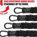 Pull Up Assistance Bands 260lbs, Heavy Pull Up Bands Resistance Bands for Pull Ups Working Out with Feet Rest, Pull Up Bar Bands Assistance Bands Strength Training Workout Equipment, Height Adjustable
