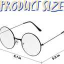 Spooktacular Creations Halloween Black Wizard Glasses, Old Men Round Wire Costume Glasses Accessory for Men Women Halloween Dress Up, Halloween Costume Prop