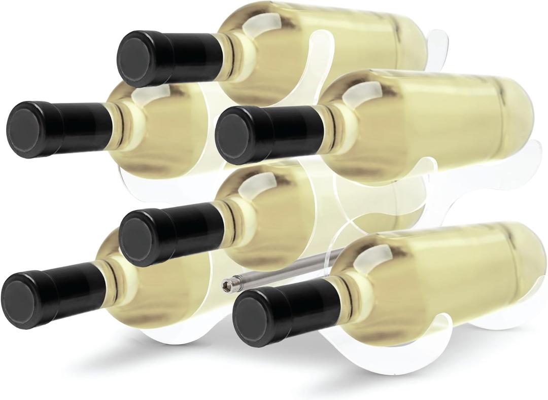 Acrylic Wine Rack | Portable Countertop Designer Bottle Holder | Small Stand for Storage