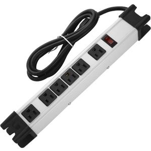 Heavy Duty Surge Protector, 6 Outlet Industrial Power Strip with 15A, Shop Workshop Garden Metal Power Strip with 6FT Cord 1200 Joules ETL Listed. (Grey)