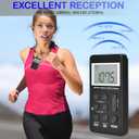 Portable AM/FM Pocket Radio with Digital Tuning LCD Display, SWDSTP Rechargeable Mini Radio with Stereo Earphone and Removable Belt Clip for Walking, Jogging