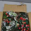 50Pack Christmas Picks Artificial Assorted Red Berry Stems and Faux Sprays Pine Picks with Evergreen Holly Sprigs for Winter Crafts Wreath Supplies Christmas Tree Decoration