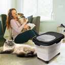 Dog Food Container, Collapsible Pet Food Storage Container 17-20 lb with Rolling Wheels & Airtight Lid, Plastic Storage Bin With Dog Food Scoop and Measuring Cups
