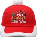 Embroidery Merry Christmas Unisex Hat Santa Trucker Hats, Adjustable Red Santa Baseball Cap, Great Gift for Family (Red)