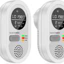 8-in-1 Natural Gas Leak Detector & Carbon Monoxide Detectors - Monitor CO, Natural Gas, Temperature & Humidity HD Screen with Gas & CO Monitor Alarm Sound Warning for Home, RV, Apartment Safety
