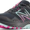 New Balance Women's 410v8 Trail Running Shoe, Black/Bright Cyan/Hi-Pink, 7 W