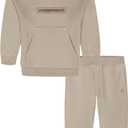Calvin Klein boys 2 Pc Hooded Jogger Set (3T, Beach Rock)