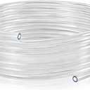 1/4"ID X 3/8"OD PVC Tubing, 25FT Clear Vinyl Hose Flexible Food-Grade Line Low-Pressure Systems