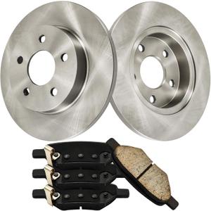 KAC Front Ventilated Brake Rotors and Ceramic Brake Pads Set Replacement for 2004-2012 Malibu, 2005-2010 G6, 2007-2009 Aura, 2005-2008 Cobalt,