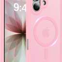 Magnetic for iPhone 17 Case, [Anti-Slip] [Military-Grade Drop Protection] [Camera Protection] Skin-Friendly Slim Translucent Shockproof Protective for iPhone 17 Phone Case, Pink