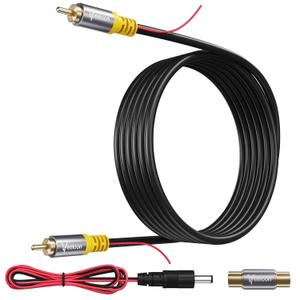 Backup Camera RCA Video Cable Kits,25 FT Car Reverse Rear View Camera Video Extension Cord with Detection Wire, Female-to-Female Coupler for Car AV Reversing Camera, CCTV, DVD, TV Box, RV, Truck, Bus