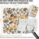 Vintage Mushroom Puzzle 1000 Pieces, PICKFORU Retro Plant Puzzles for Adults Leaves, Hard Unique Nature Art Theme as Home Decor