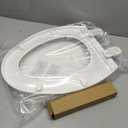 Toilet Seat Elongated, Slow Close Hinges, Four Non-Slip Bumpers, Easy to Install and Clean, Durable Plastic, White Two Sets of Mounting Parts Included