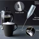 Aerolatte Steam-Free Milk Frother, Satin Finish, 18/8 Stainless Steel Whisk, BPA-Free Plastic Housing, Batteries Included