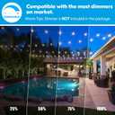 Lakumu 2-Pack 96FT Outdoor String Lights with Waterproof Shatterproof Dimmable 5000K Daylight White E12 Filament S14 LED Bulbs for Backyard Hanging Lights Linkable Patio Light for Deck Bistro Pergola